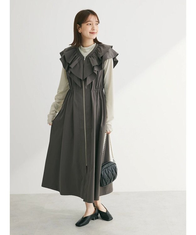 Green Parks ・ＳＵＧＡＲ　ＳＰＯＯＮ　ラッフルＺＩＰジャンスカ Charcoal Gray