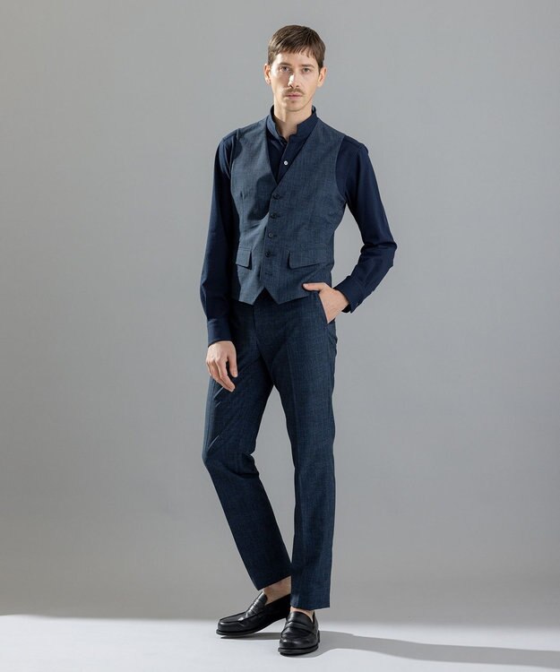 JOSEPH HOMME クールドッツストレッチ　ジレ ダルブルー系