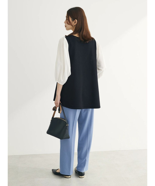 Green Parks らくスレストレートパンツ Grayish Blue