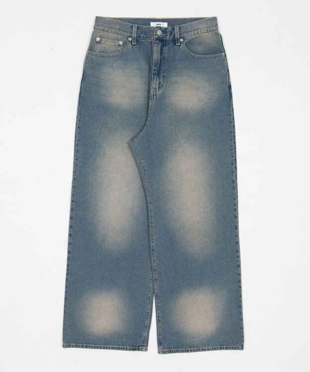 WEGO 【ユニセックス着用ITEM/SMLサイズ展開/ウエスト調整可】バギーデニムパンツ デニム中濃色