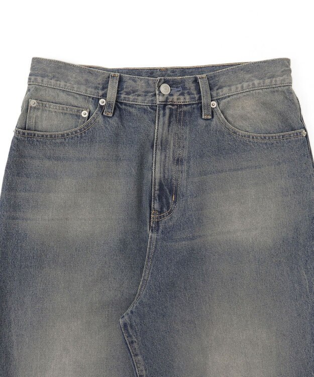 WEGO 【ユニセックス着用ITEM/SMLサイズ展開/ウエスト調整可】バギーデニムパンツ デニム中濃色