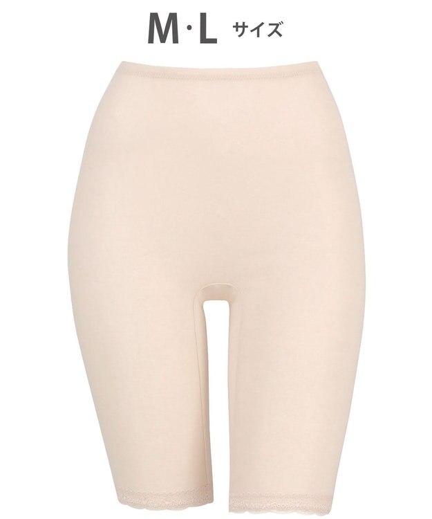 Wing インナー　【綿100％ シャリ感タイプ】　身生地部綿100％　ひんやりタッチ　ひざ上丈　ウイング／ワコール　ER6461 ベージュ