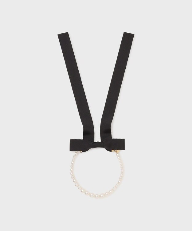 GRACE CONTINENTAL パールリボンネックレス ホワイト