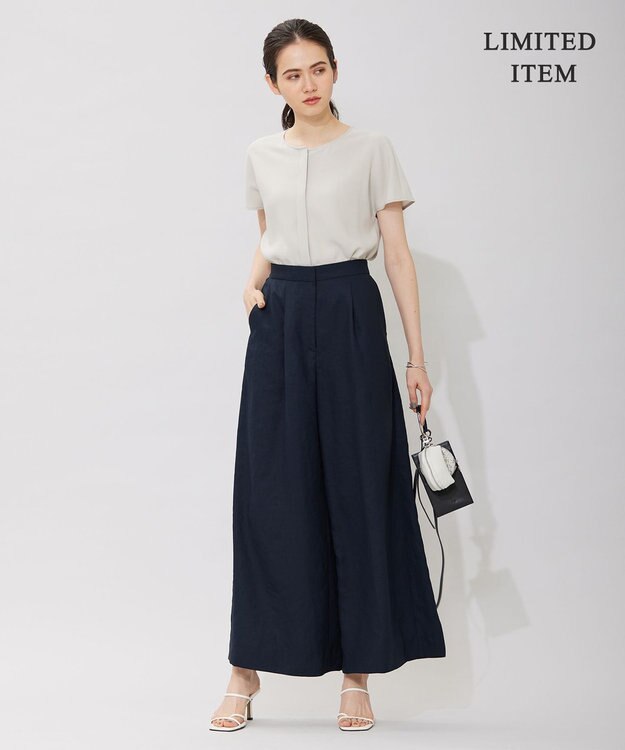 ICB 【WEB限定】 Slub タックパンツ ネイビー系