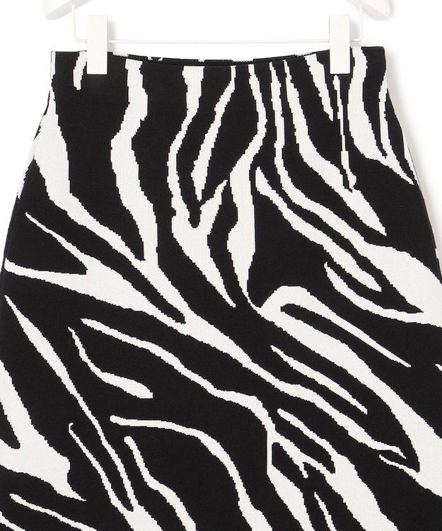 ICB 【洗える】アニマルジャガード  ニットスカート ブラック系