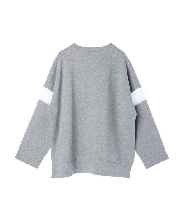 AMERICAN HOLIC 異素材ショルダー切り替えスウェット2 Light Gray Mixture