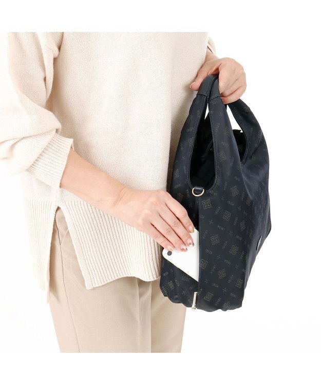 IBIZA ロゴナイロン　2WAYバッグ ピンクベージュ