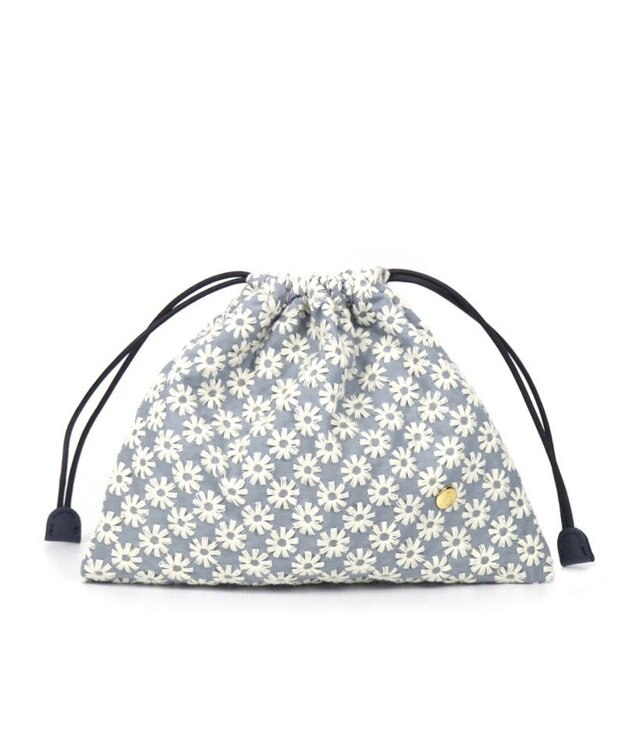 Regalo Felice 【花の刺繍 / セットで持っても可愛い】ポーチ大 / REGALO LBL(ライトブルー)