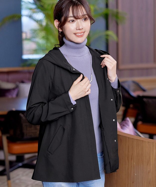 Tiaclasse L 【新色追加・洗える】マウンテンフレアパーカー ブラック