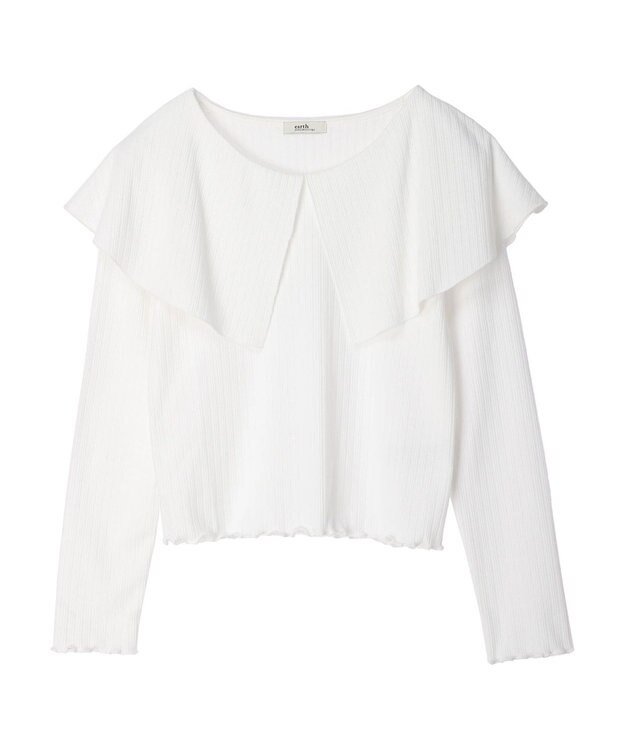 earth music&ecology ＢＩＧカラープルオーバー Ivory