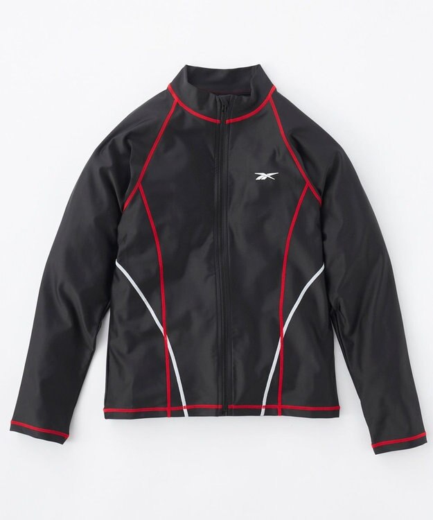 OP／FILA 【Reebok】大きいサイズ｜長袖フルZIPラッシュガード 180㎝ ブラック