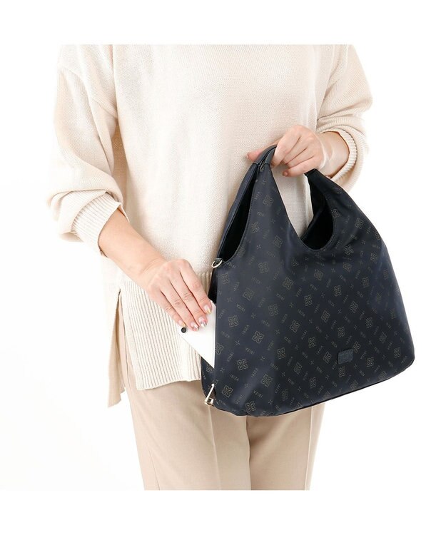 IBIZA ロゴナイロン　2WAYバッグ ピンクベージュ