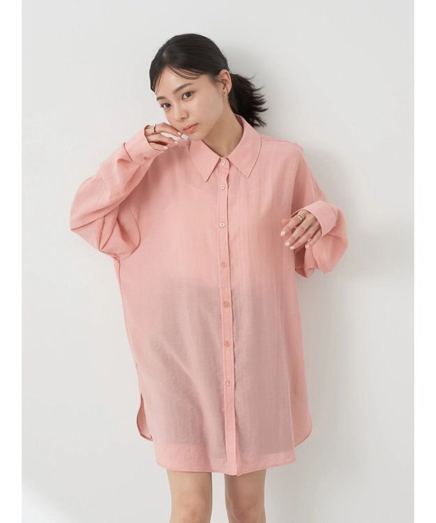 earth music&ecology シアーボーイズライクシャツ Off White