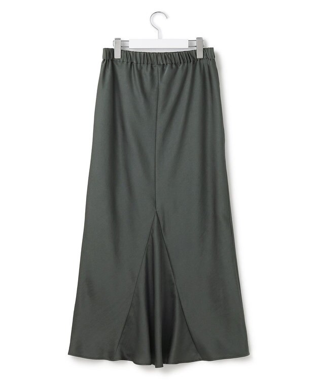 23区 【洗える】テクスチャーサテン ナロー スカート グレー系