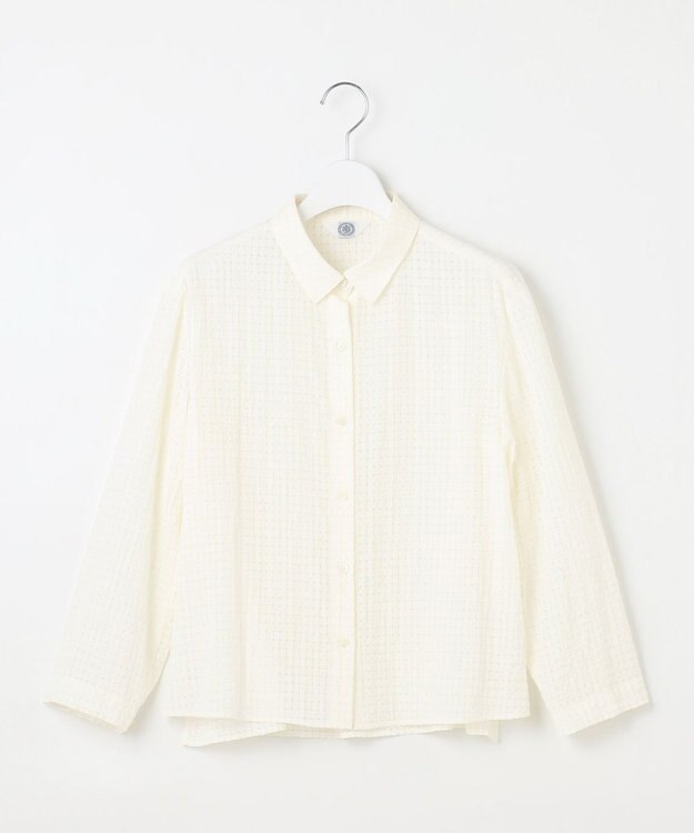 J.PRESS LADIES 【洗える・吸水速乾】トリオシアーチェック シャツ アイボリー系