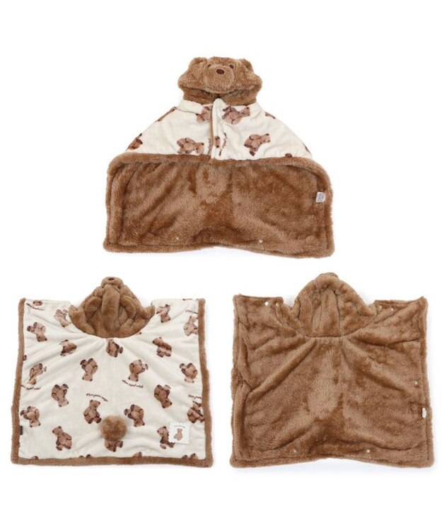 PET PARADISE ペットパラダイス くまちゃん 着る毛布 小型犬 ホワイト×ブラウン
