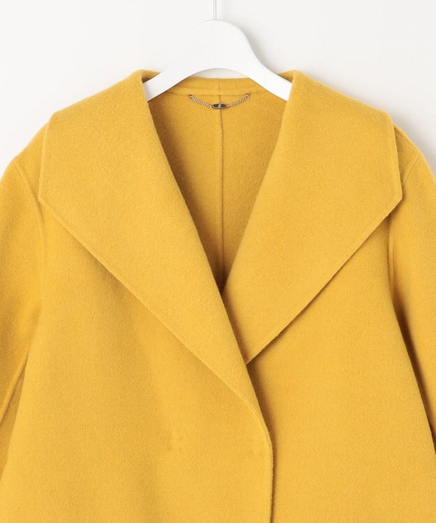 自由区 S ウールリバーショート コート イエロー