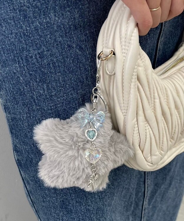 WEGO ファースタービーズチャームキーホルダー ライトグレー