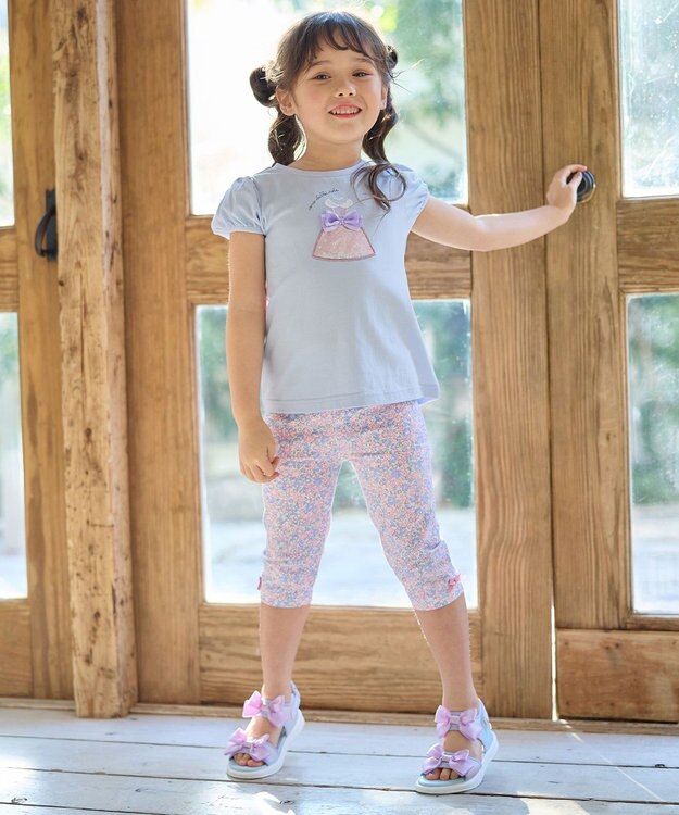 ANY KIDS しゃらしゃらモチーフ Tシャツ サックスブルー（ドレス）