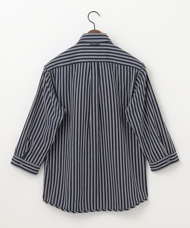 JOSEPH ABBOUD 【キングサイズ・オーガニックコットン/サスティナブル】JOE COTTON プリッセリバー リバーシブル シャツ ネイビー系1