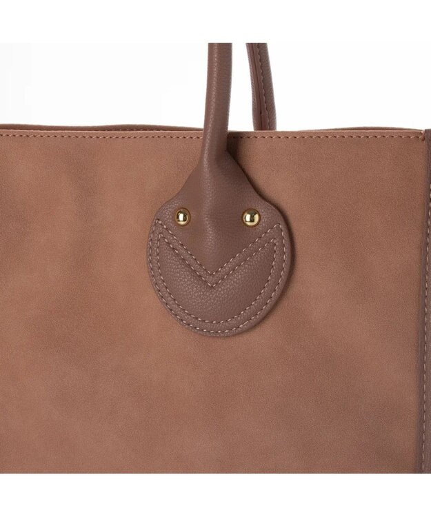 UNBILLION cachecache 丸手根革スクエアトートバッグ ピンク