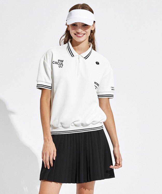 PW CIRCULUS 【WOMEN】ワッフルポロ ゴルフウェア レディース ホワイト系