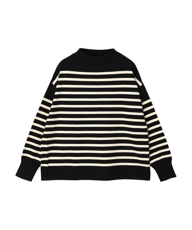 CRAFT STANDARD BOUTIQUE とてもちボーダーニットプルオーバー Black