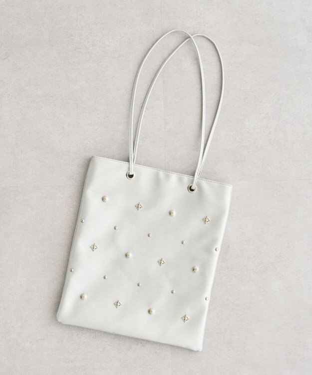 Green Parks ａｎｄｍｉｋｋａ．スタッズ付Ａ４トートバッグ Silver