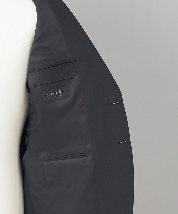 GOTAIRIKU 【オールシーズン対応】WOOL×POLYESTER ライトウェイト スーツ（ブラックストライプ） ブラック系1