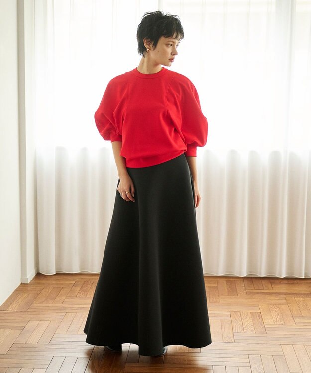 #Newans ラウンドスリーブカットソー レッド