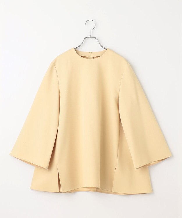 #Newans 【マシンウォッシャブル】ファスナースリットＡラインブラウス ライトイエロー