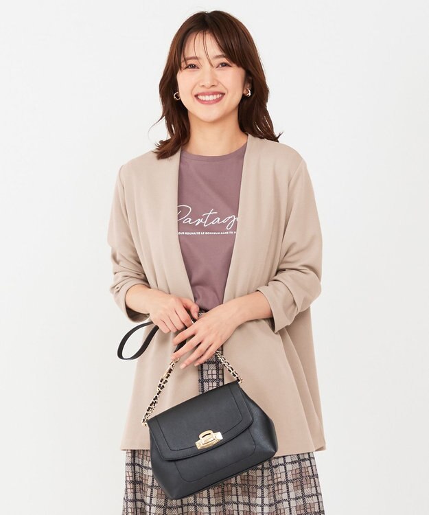 ANY SIS 【洗える】着流し カーディガン ライトモカ