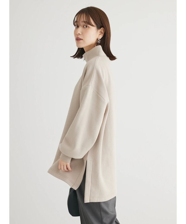 Green Parks Ｂｒｕｓｈｅｄ　タートル裏起毛チュニック Ecru