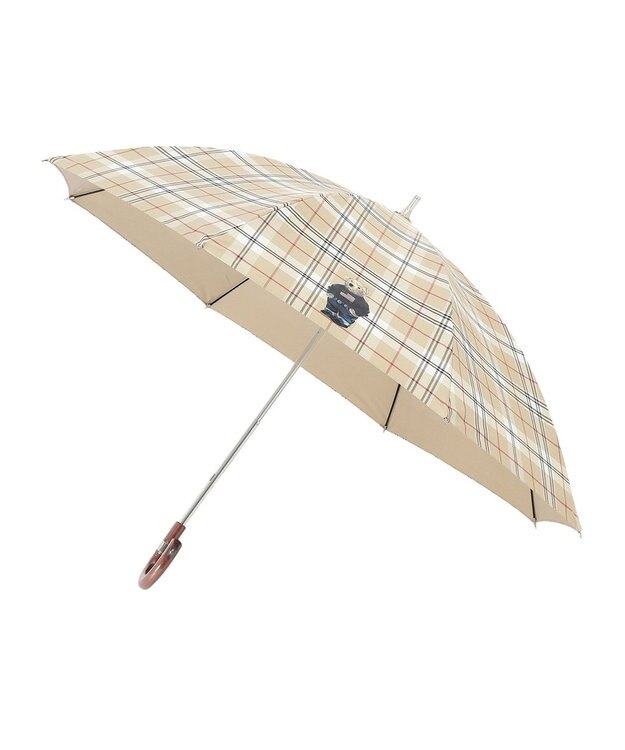MOONBAT POLO RALPH LAUREN 晴雨兼用 長傘 チェック×ベア 日傘 一級遮光 遮熱 UV ベージュ