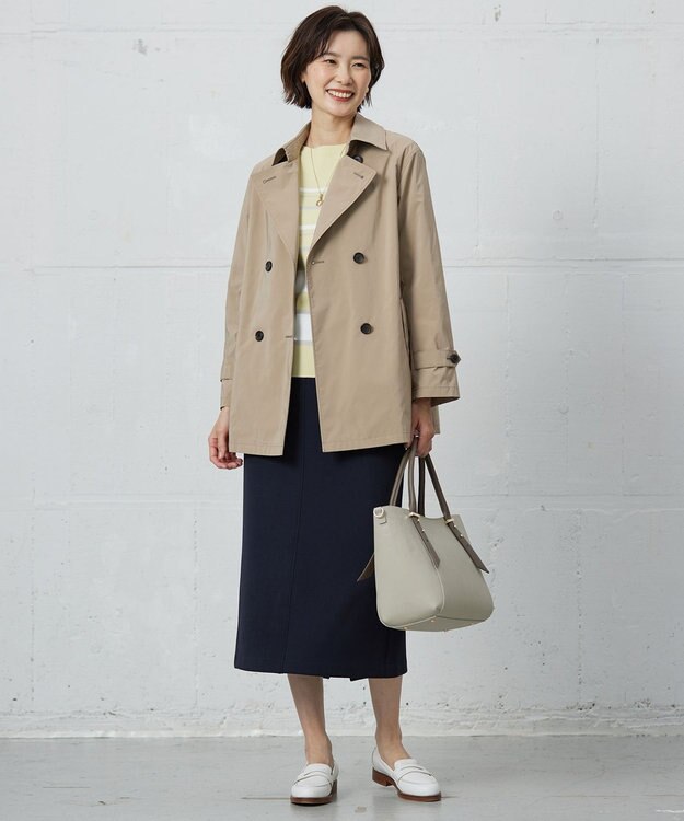 J.PRESS LADIES 【洗える】Rayon Stretch Border ニット イエロー×オフ系