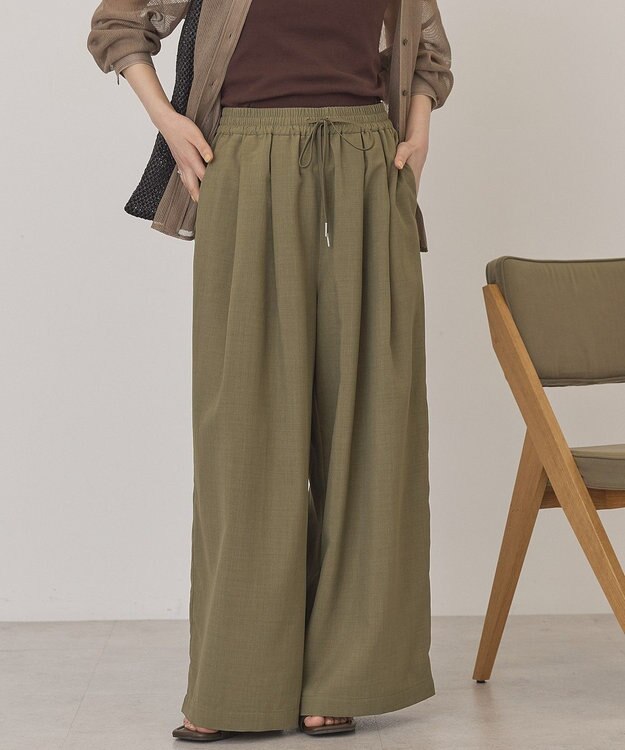 AMERICAN HOLIC 【マルチ機能】ドライタッチワイドパンツ Khaki