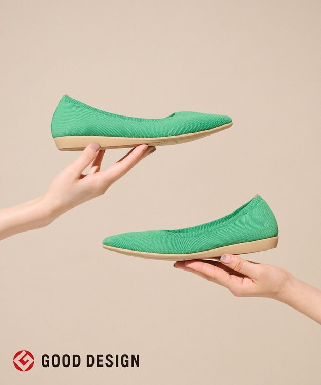 steppi 【洗える/撥水】ベーシック ポインテッド パンプス グリーン