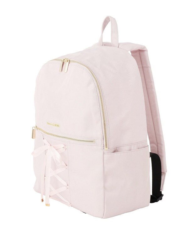 Maison de FLEUR 撥水加工レースアップリボンリュック Grayish Pink