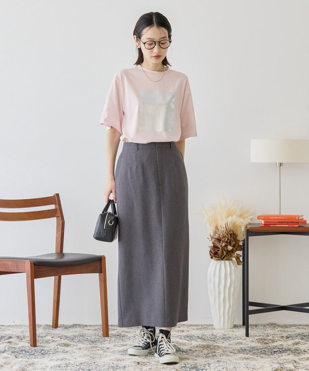 AMERICAN HOLIC ボックスロゴ箔プリントＴシャツ Pink