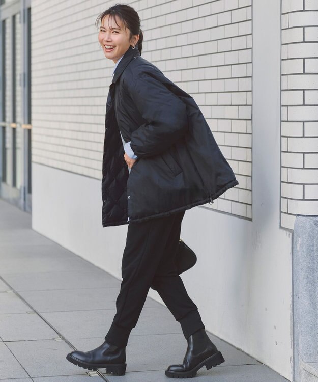 UNFILO L 【野呂佳代さん着用】TAIONコラボ ボア襟 リバーシブルダウン ブラック