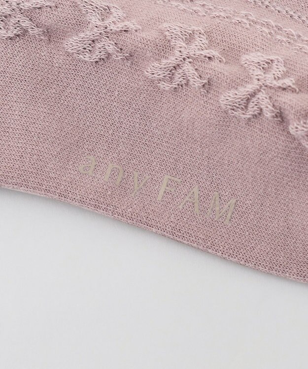 ANY KIDS ジャガードリボン柄タイツ ピンク