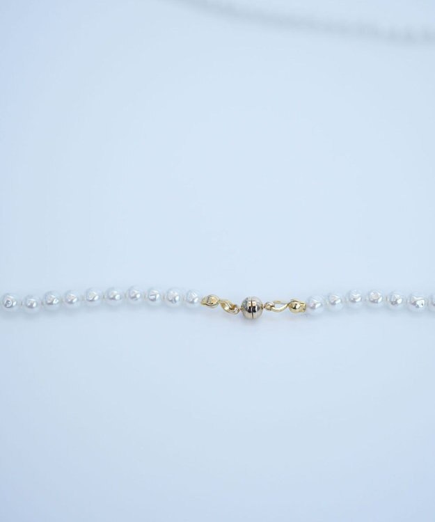 monshiro 【2WAY/ヴィンテージパール】ラインバーグラスパールロング ネックレス ホワイト×ゴールド