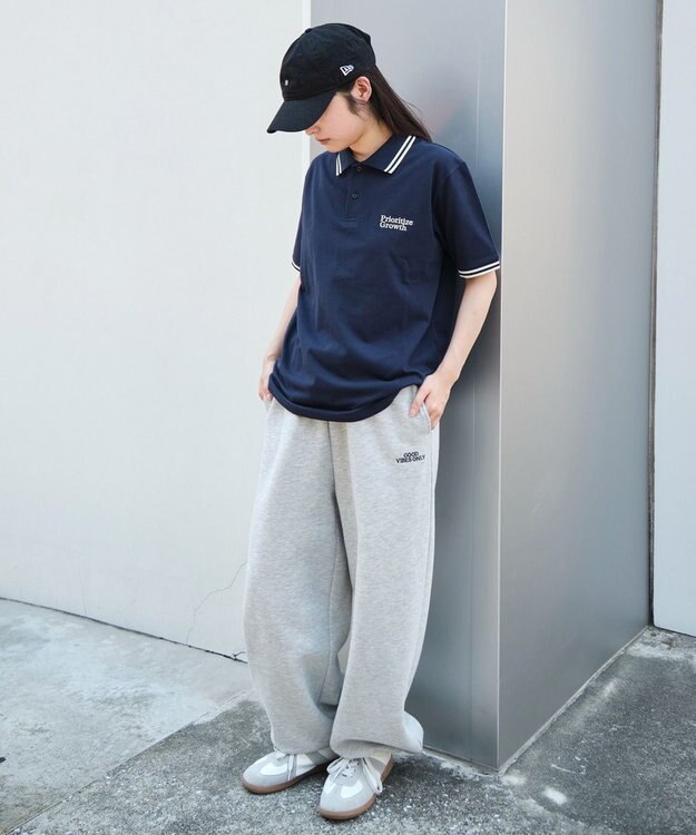 WEGO 【ユニセックス着用ITEM/MLサイズ展開】ワンポイント刺繍カノコポロ（SS） ネイビー