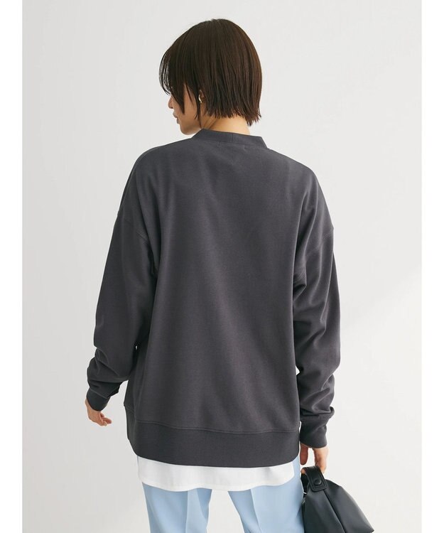 Green Parks ミニ裏毛Ｖネックカーディガン Dark Gray