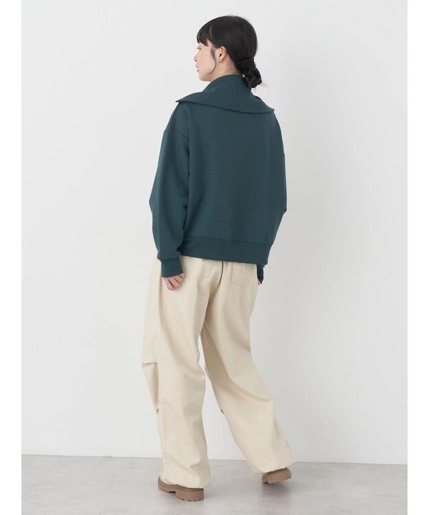 earth music&ecology ハーフＺＩＰ裏起毛プルオーバー Dark Green