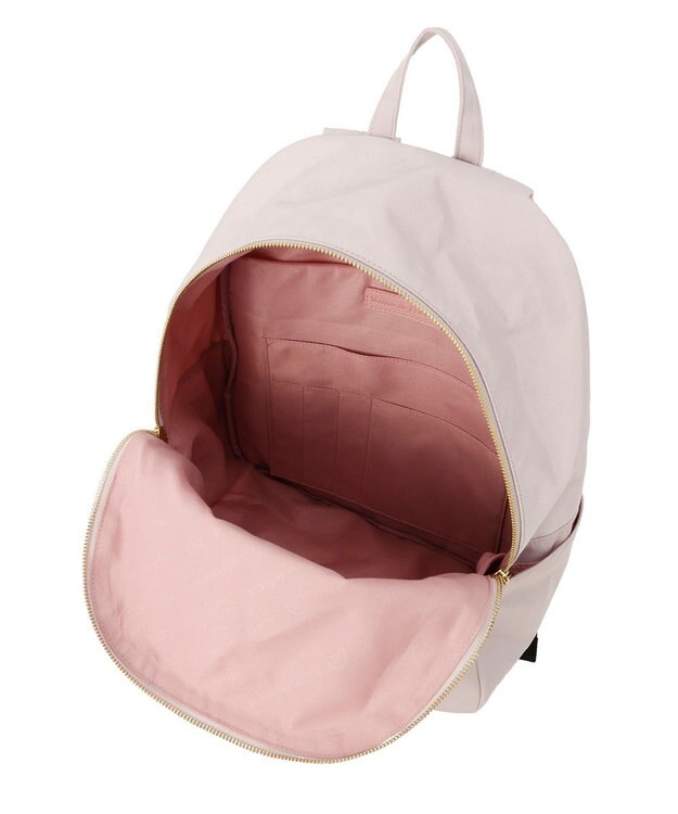 Maison de FLEUR 撥水加工レースアップリボンリュック Grayish Pink