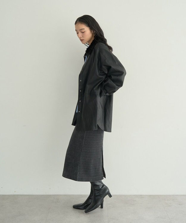 YECCA VECCA コーデュロイナロースカート Charcoal Gray