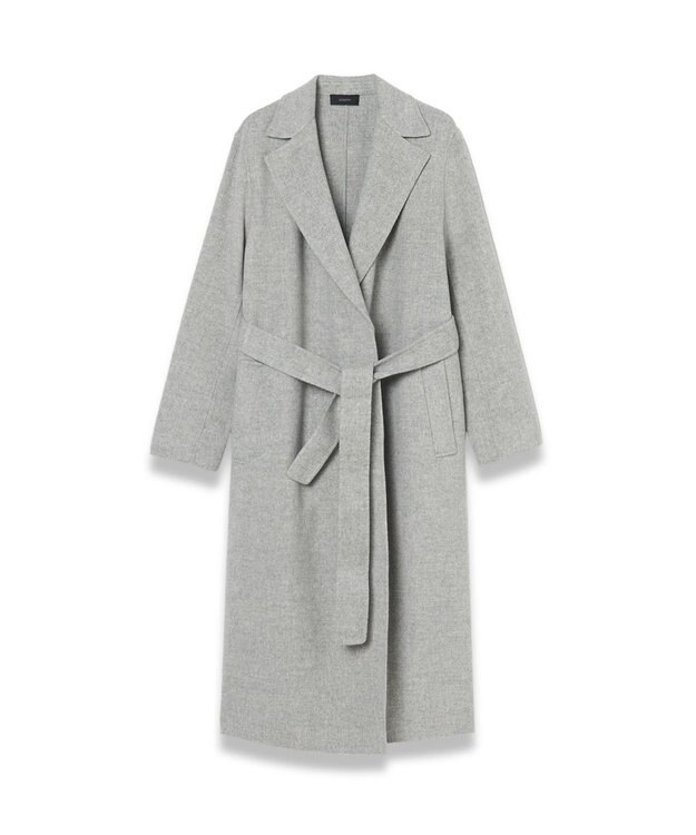 JOSEPH 【WEB&OUTLET限定】ダブルフェイスラムズ　ベルテッドコート Light grey