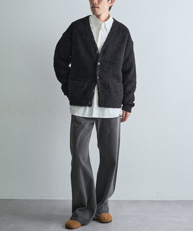CRAFT STANDARD BOUTIQUE フェザーモールニットカーディガン Black