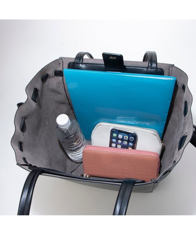 UNBILLION カシュカシュ cachecache / サイドドロストA4トートバッグ ベージュミックス